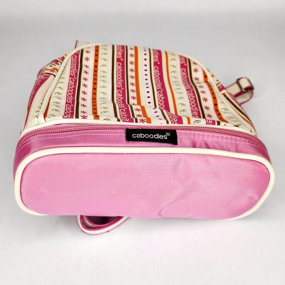 Vintage Caboodles Pink Striped Mini Backpack 80s 90s Makeup Bag - Picture 4 of 9